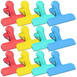 wide stainless steel chip clips, bag clips food clips potato chip clips for chips and other food bags, heavy duty metal bag closer for food storage, snack clamps for kitchen, colorful