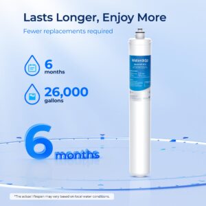 Waterdrop I2000 2 Under Sink Water Filter, 26K Gallons, Replacement Cartridge for Everpure i2000, MC2, ESO7, MH2, EV9612-22, EV9612-56, EV9607-25, EV9613-21, Pack of 2