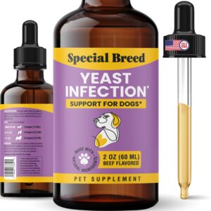 special breed yeast infection treatment for dogs - soothing itch relief, ear infection treatment, reduces irritation & inflammation, 2 oz