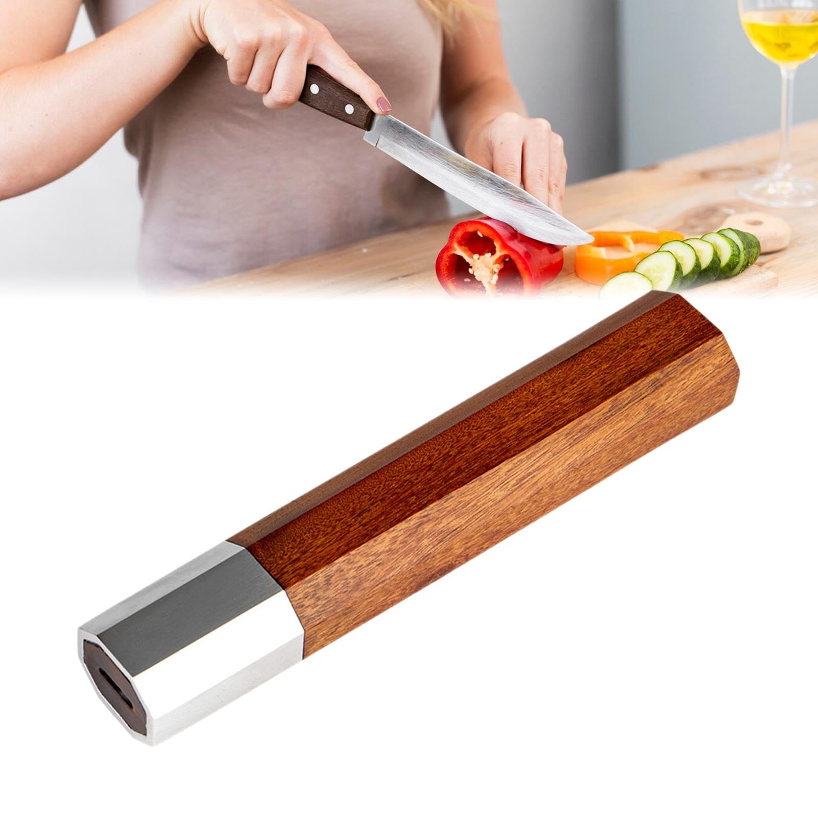 IEUDNS Japanese Kitchen Knife Handle Octagonal Handle Replacement Craft Supplies Wood Accessories Sashimi Knife Handle Professional, Style A