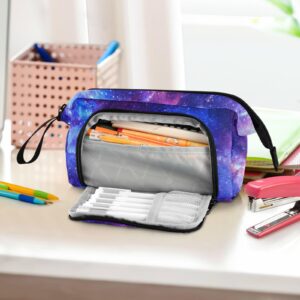 Sletend Cool Galaxy Pencil Bag Pencil Case for Teen Boy Girl, Big Capacity Pen Bag Zipper Pencil Pouch with Handheld Aesthetic Pencil Pouch with Print School Office Pencils Stationery