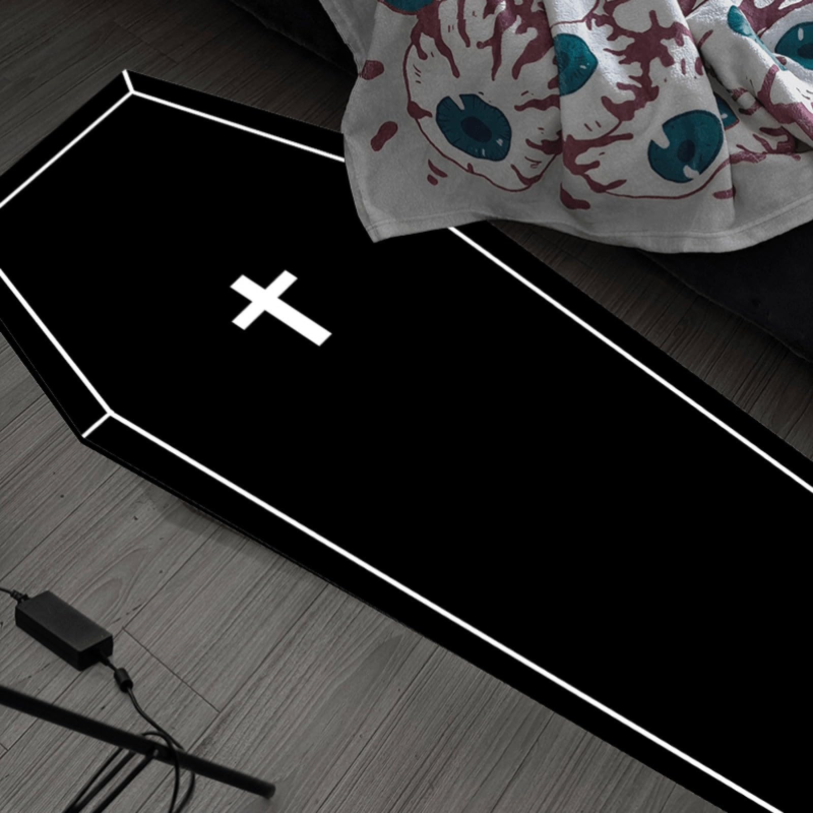 Generic Coffin Bath Mat Halloween Rug - Black Gothic Home Decor for Bathroom Bedroom Kitchen Room, Coffins Halloween Door Mat, Horror Gothic Gift Spooky Gifts Gothic Rugs Spooky Gift (B)