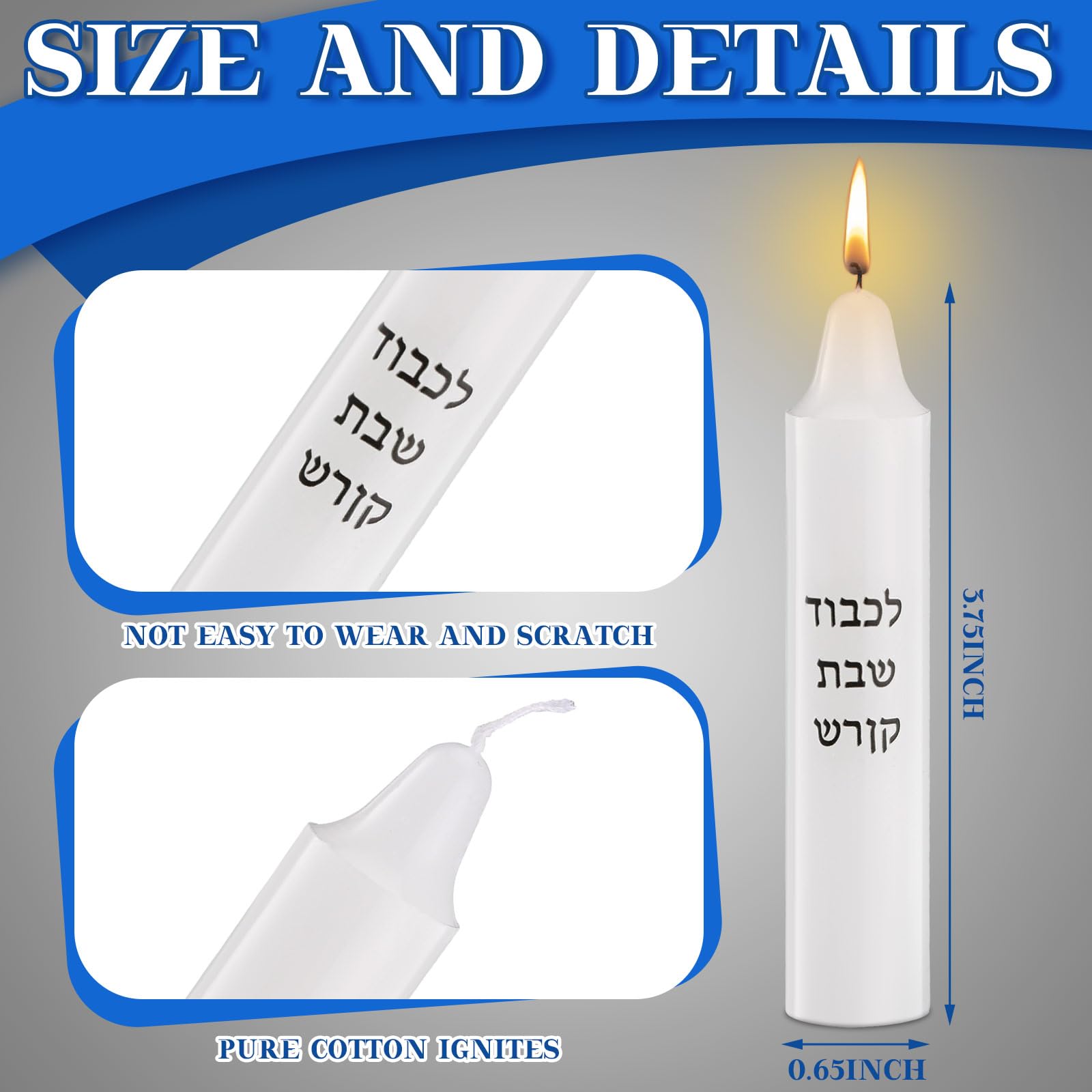 Conelist 12 Pcs Shabbat Candles Traditional Shabbos Candles Shabbat Candlesticks for Hospital Dorm Travel On-to-go Sabbath Candles Ideal Judaica Gifts Shabbos Gifts Passover Gifts