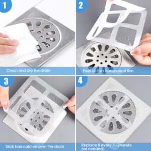 50Pcs Disposable Drain Hair Catcher Shower Drain Covers for Bathroom Sink Drain Strainer Bathtub Drain Protector, Gray