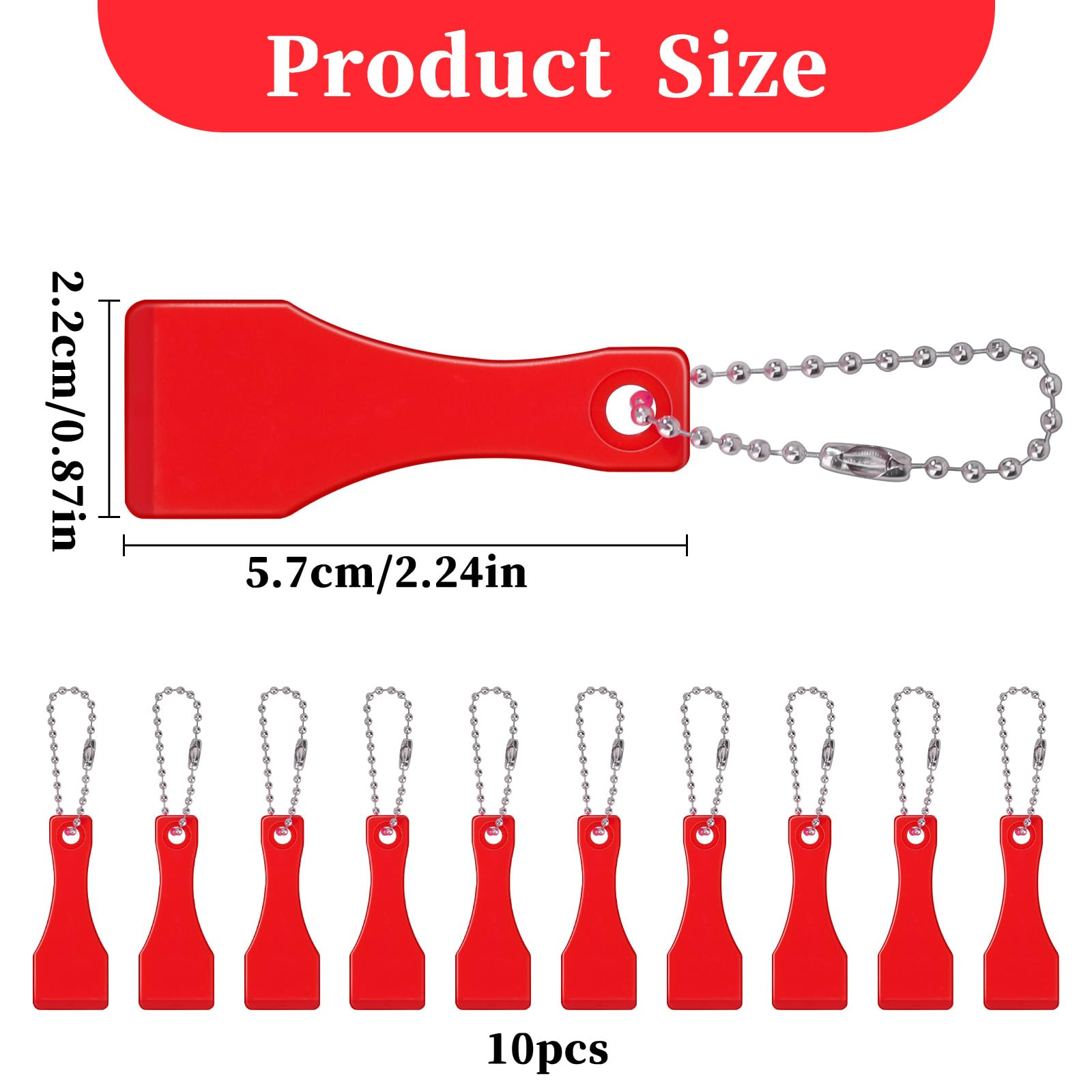 Lottery Scratcher Tool 10 Pcs Plastic Scraper Tool Keychain Scraper for Lottery Ticket Lotto Scratcher Keyring Scoop Shape Lotto Scratcher Keyring Scraper for Label Sticker Remover Tool Red