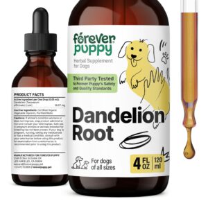 dandelion root for dogs - liver supplements for dogs w/dandelion root - liver detox & cleanse drops for large, medium & small dogs - natural dog food supplements for liver health support - 4 oz