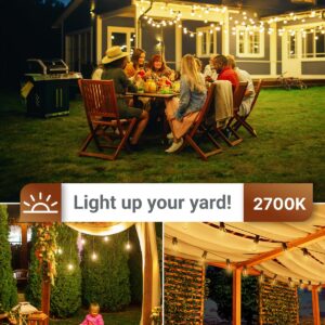 Sunco S14 LED Patio String Light Replacement Bulbs for Outdoors, 1W=4W, 2700K Soft White, Non-Dimmable, 50 Lumens, 2-Prong G5 Base, Wet Rated ETL 4 Pack