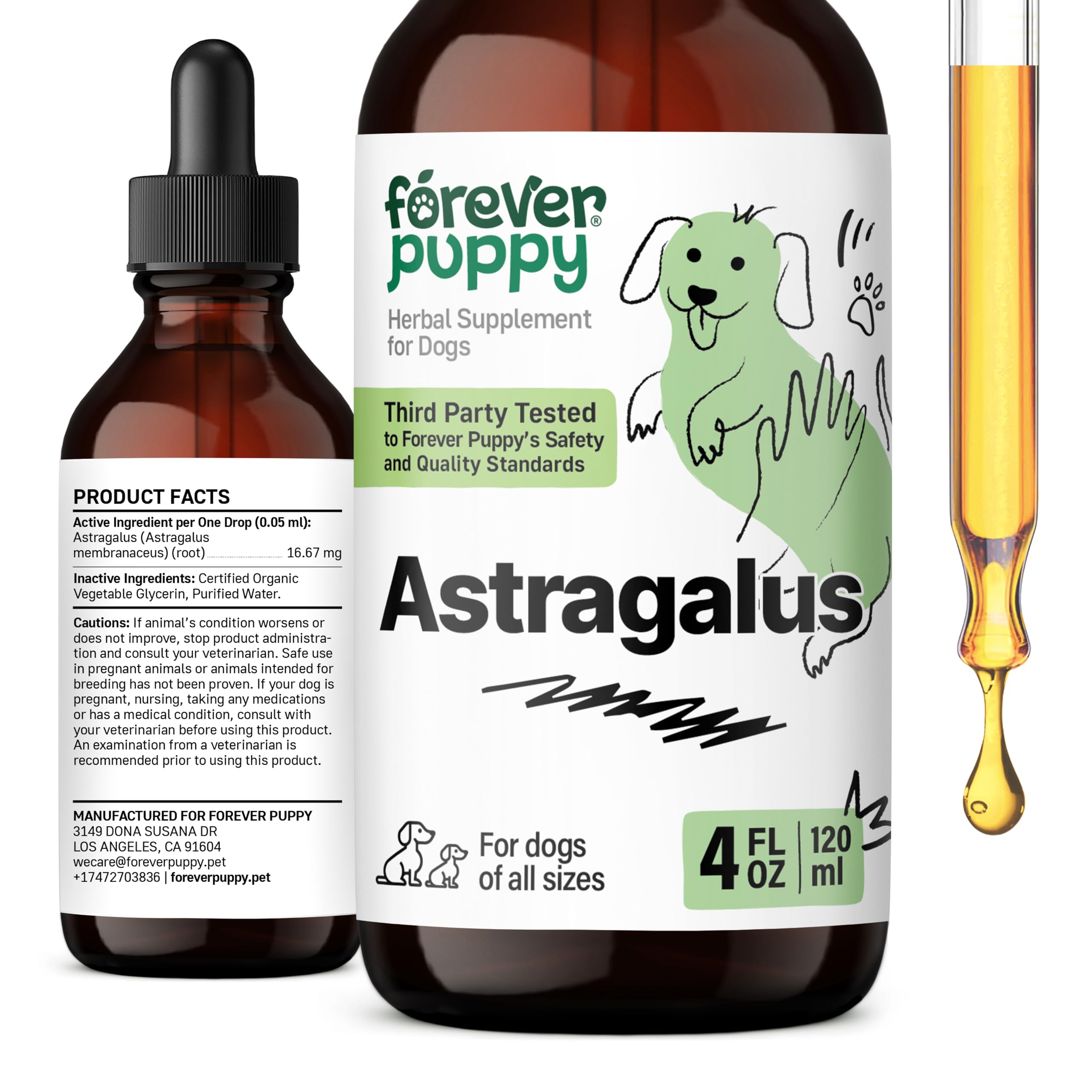 Astragalus Root for Dogs - Immune Support for Dogs w/Astragalus Root - Pet Supplements for Immunity w/Astragalus Liquid Extract - Herbal Dog Immune Vitamins and Supplements - Joyful Pet Care - 4 oz