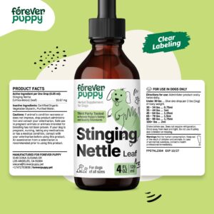 Stinging Nettle Leaf Drops for Dogs - Itching Skin Relief - Skin and Coat Supplement for Dog Health - Liquid Vitamins and Supplements for Soothing Itch Relief - Dog Skin Care - 4 oz