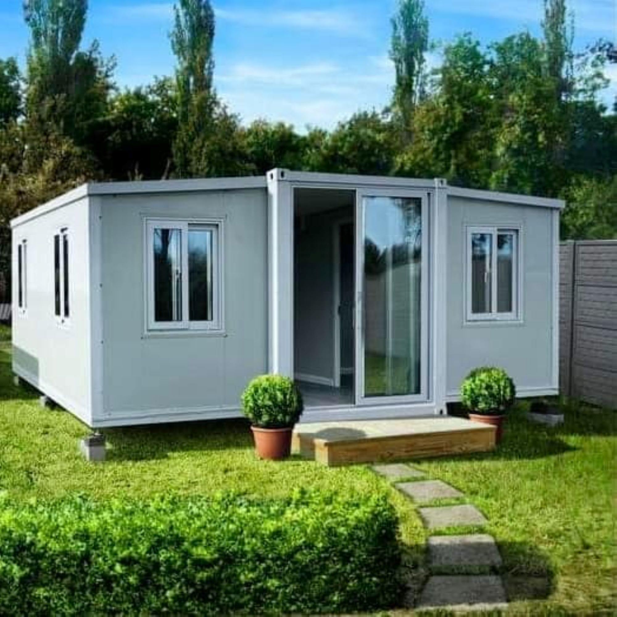 Generic 20Ft Folding Expandable Prefabricated House.Hurricane Proof. Insulated Movable Prefab Home. Prefab Tiny House 2 bedroom/1kitchen/1bathroom, E001-20ft