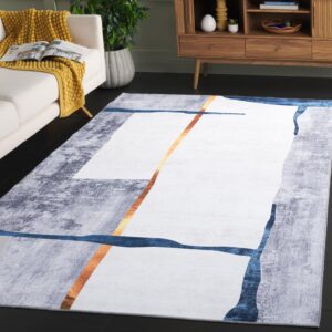 safavieh santa monica collection accent rug - 3' x 5', grey & light grey, machine washable & slip resistant, ideal for high traffic areas in entryway, foyer, bedroom (stm820f-3)