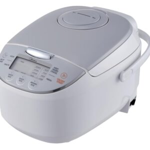 Midea Micom Rice Cooker, Digital Multi-Functional Ricer Cooker/Steamer, Brown Rice, Slow Cooker (White, 3L/5.5Cup)