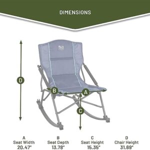 TIMBER RIDGE Folding Rocking Camping Chair, Portable Rocker Chair for Adults with Hard Armrests, Low Outdoor Rocking Chair Foldable for Patio, Garden, Lawn, Supports up to 250 lbs, Blue