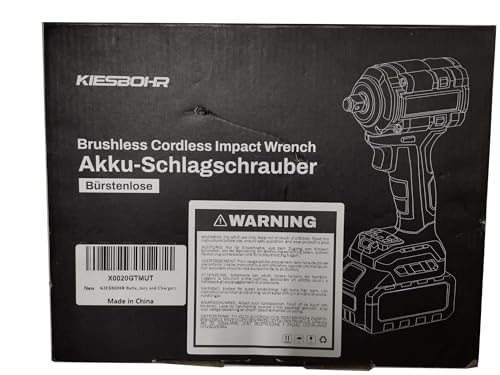 KIESBOHR Cordless Impact Wrench 1/2 Inch Compatible with Makita 18V Battery, 332Ft-lbs(450N.m) Brushless Electric Impact Driver for Car Tires 4-Speed Impact Gun with 3 Sockets(Battery not Included)