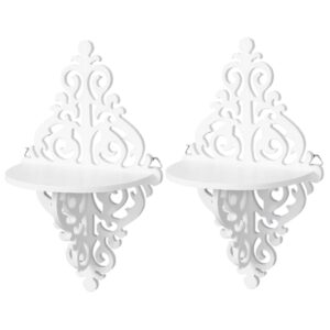 NGLONGLONG Floating Shelves Floating Shelves 2Pcs Carved Wall Mount Shelf 8.9X4.7In Decorative Corner Shelf Ornament Plant Wall Shelf for Living Room Bedroom