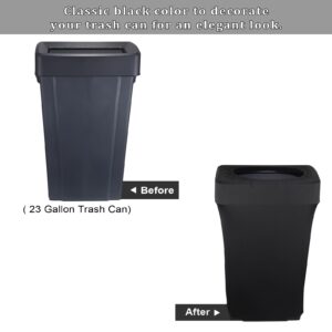 BSTKEY 23 Gallon Stretch Spandex Trash Can Cover, 8 Pack Outdoor Fitted Waste Container Cover Rectangular Garbage Can Covers for Wedding Party Commercial Fundraiser Decor, Without Trash Can (Black)