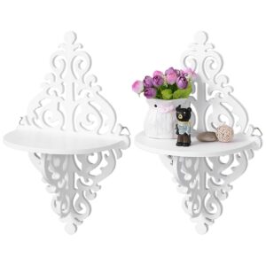 nglonglong floating shelves floating shelves 2pcs carved wall mount shelf 8.9x4.7in decorative corner shelf ornament plant wall shelf for living room bedroom