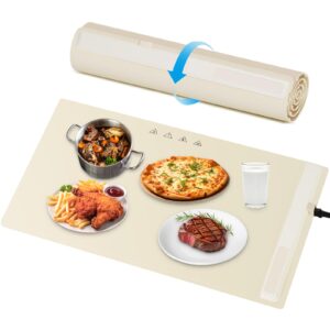 tobiilw electric fast warming tray, 2024 new food warmers adjustable temperature, full surface heating mat, roll-up warming for home parties