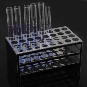 stonylab Test Tube Rack, 32-Hole Stainless Steel Test Tube Rack 0.89 Inches Tubes Acid-Alkali Resistant Test Tube Holder for Laboratory Use