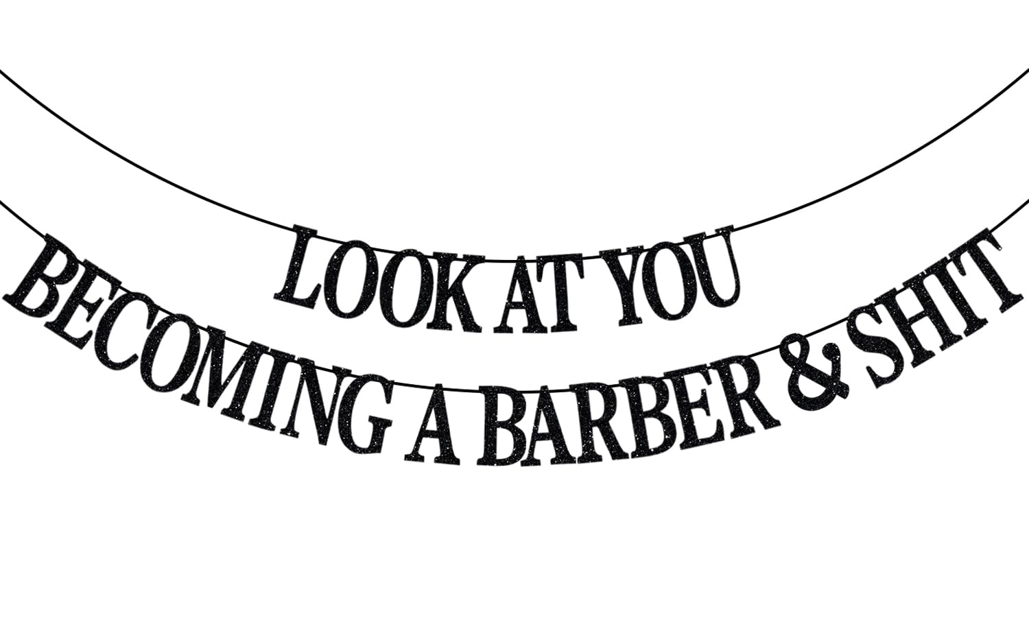 Jenrtvis Congrats Barber, Look at You Becoming a Barber & Shit Banner, Future Hair Stylist, Future Barber Banner, Cosmetology School Graduation Party Decoration Supplies Black Glitter