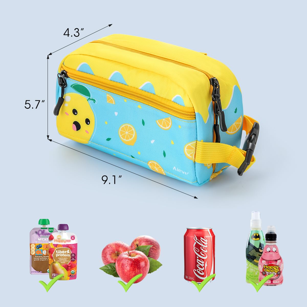 AIEVE Freezable Snack Bag, Small Cooler BagsSnack Box Container for Travel Lunch (with 4pcs Popsicle Bag)