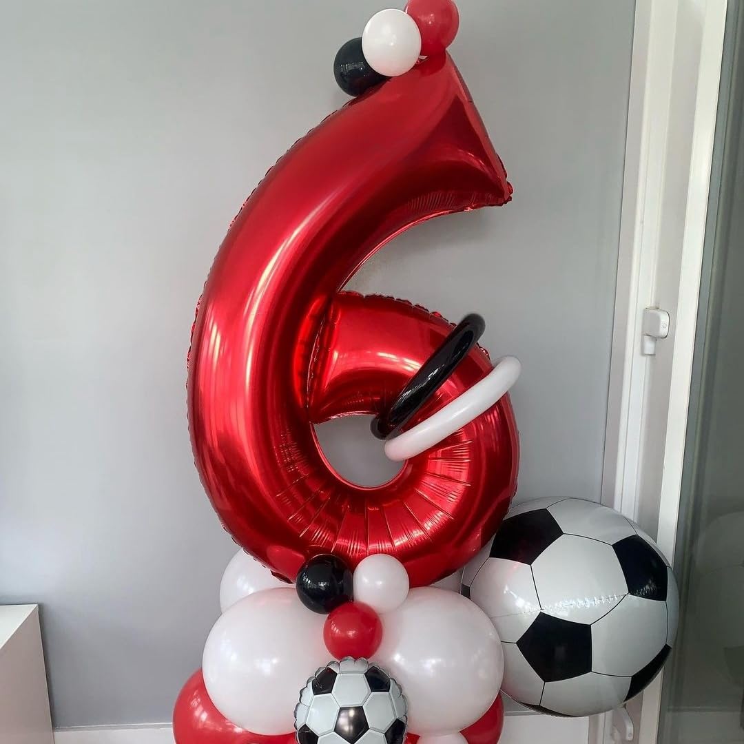 Red 5 Number Balloons,40 Inch 5 Balloons Foil Mylar Helium Big Red 5 Balloon Number for Birthday Party Anniversary Decorations