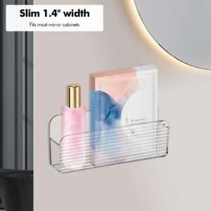 Poeland 3 Pack Wall Mounted Storage Organizer, No Drilling Clear Storage Box for Bathroom, Bedroom, Mirror Cabinets (Transparent)