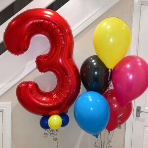 Red 5 Number Balloons,40 Inch 5 Balloons Foil Mylar Helium Big Red 5 Balloon Number for Birthday Party Anniversary Decorations