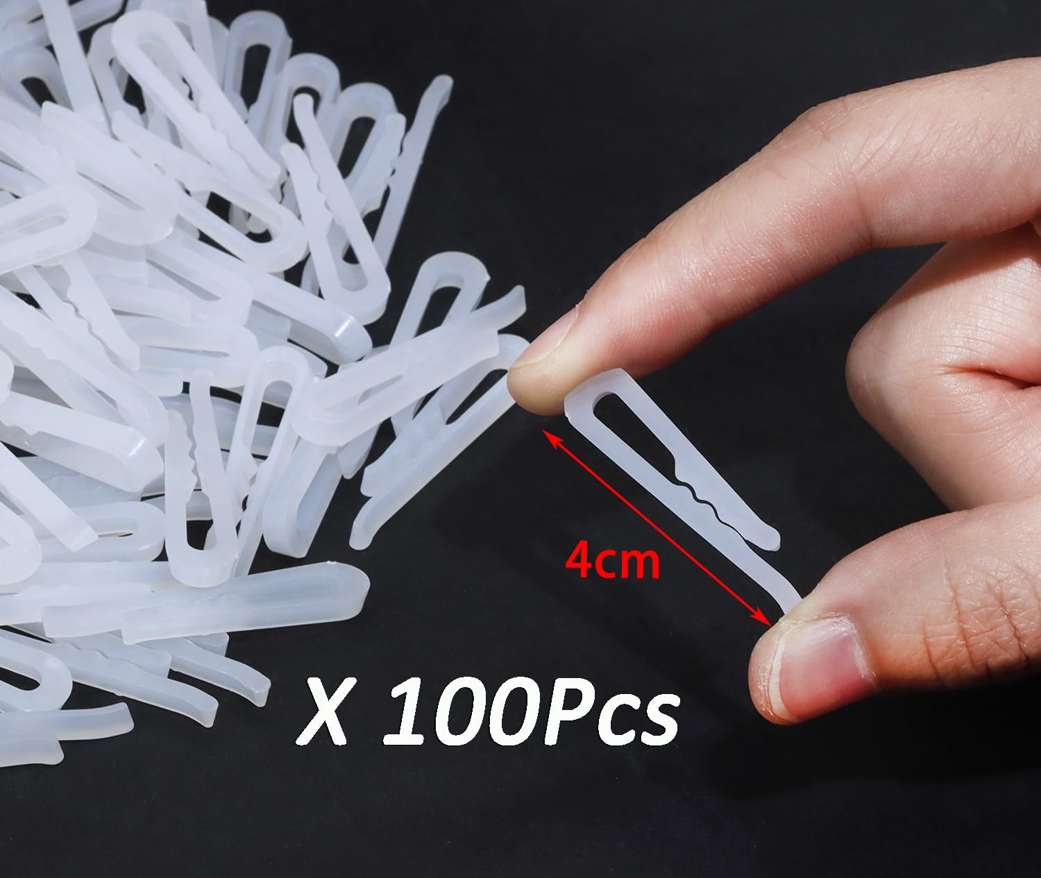 Mini Skater 1.5 Inch U Shape Plastic Alligator Clips with Teeth Small Shirt Folding Clips for Folding Ties Socks Pants Securing Fabric to Comic Book Boards (100)