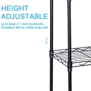 5-Tier Utility Shelves,Adjustable Heavy Duty Storage Shelving with Wheel Casters,660Lbs Capacity,Metal Standing Storage Shelf for Garage,Office,Restaurant,Kitchen,23.23''W X 13.4''D X 71''H