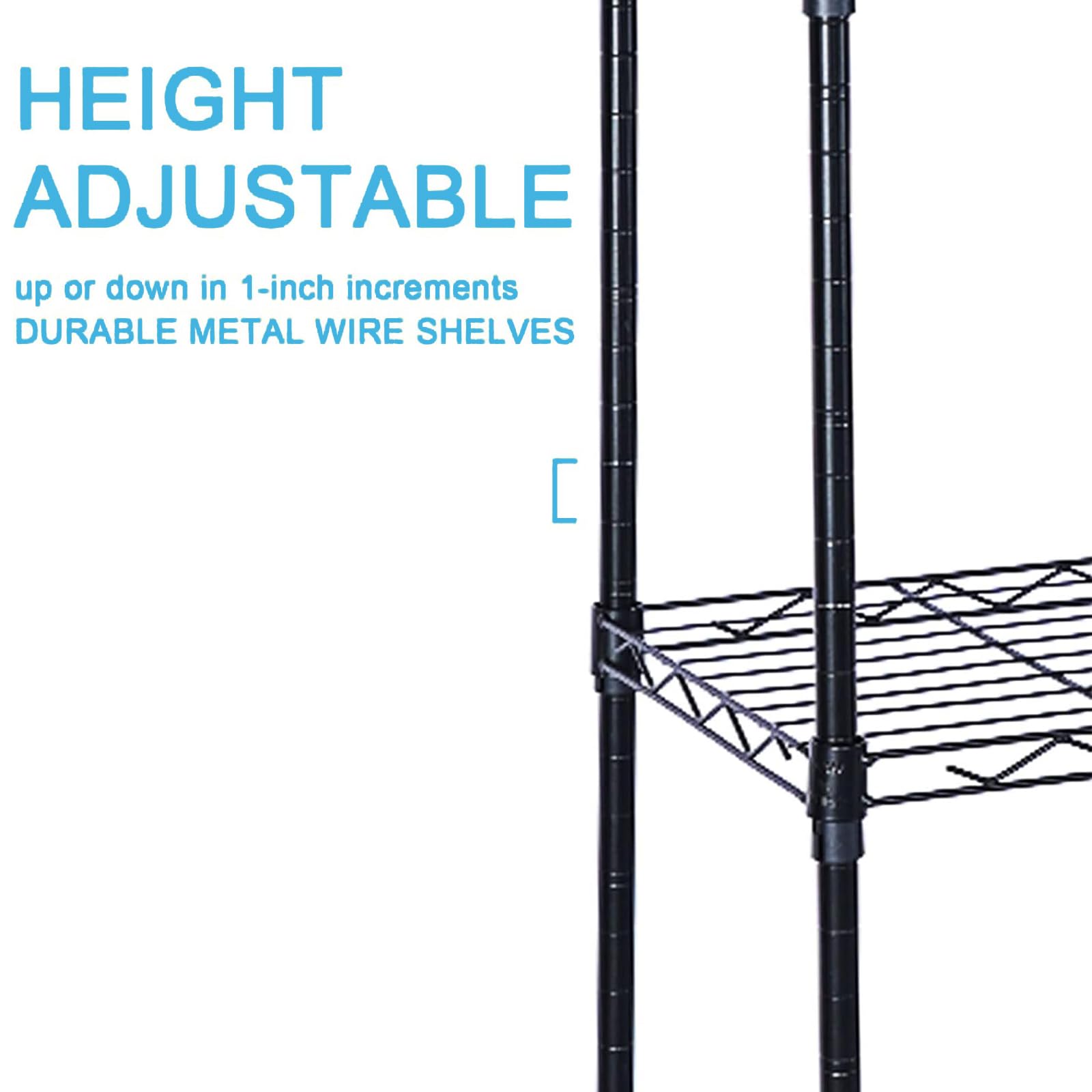 5-Tier Utility Shelves,Adjustable Heavy Duty Storage Shelving with Wheel Casters,660Lbs Capacity,Metal Standing Storage Shelf for Garage,Office,Restaurant,Kitchen,23.23''W X 13.4''D X 71''H