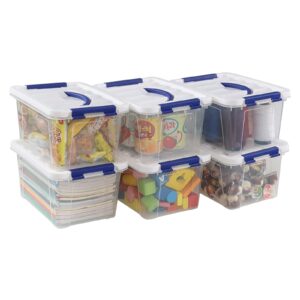 Joyeen 6 Pack 7 Quart Storage Boxes, Clear Plastic Storage Bins with Lids