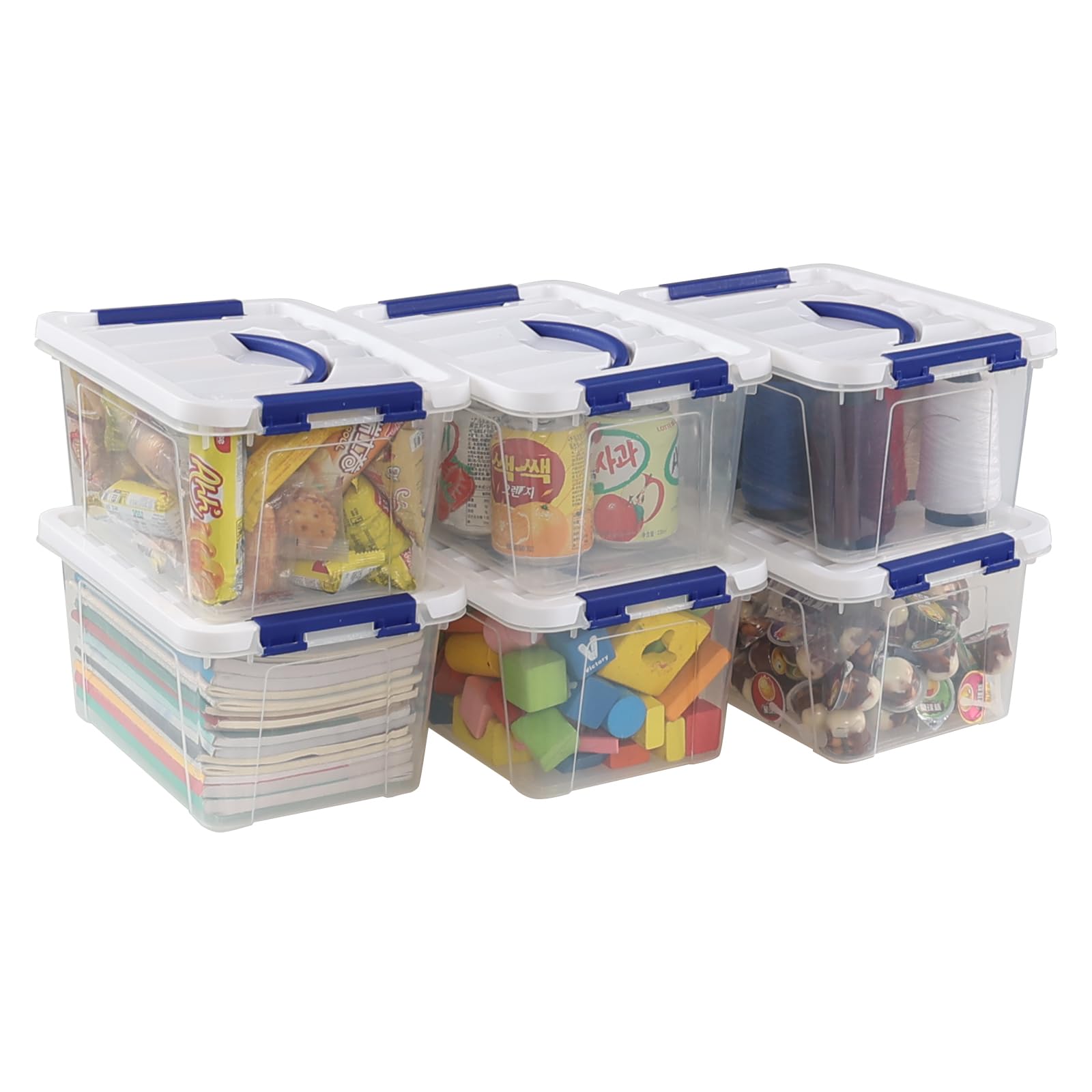 Joyeen 6 Pack 7 Quart Storage Boxes, Clear Plastic Storage Bins with Lids