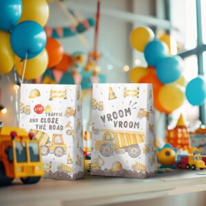 Celee 24-Pack Construction Goodie Bags with Stickers - Ideal for Kids' Birthdays, Baby Showers, and Construction Themed Parties