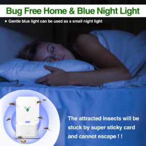 Fly Trap Indoor with 20 Refills,Plug-in Bug Catcher with UV&Blue Light,Gnat Traps for House Indoor Bug Light Trap,Fruit Fly Traps Indoor for Moths,Mosquito,Flying Insect Trap Indoor for Home Office(2)