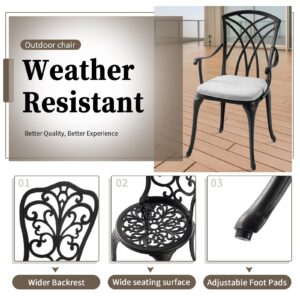 Withniture 3 Piece Outdoor Bistro Set, Patio Bistro Table Set, All Weather Bistro Table and Chair Set of 2, Patio Dinning Furniture for Garden, Porch, Backyard