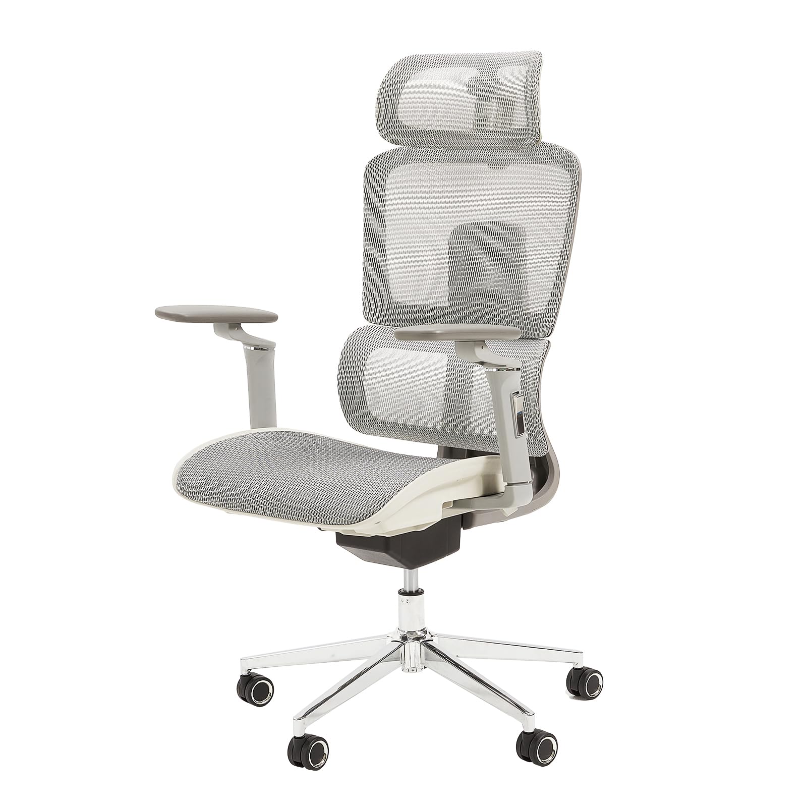 Ergonomic Office Chair High Back Home Computer Mesh Chairs, Adjustable Lumbar Support & Headrest Swivel Task Chair with 6D Armrests, Grey (S400)