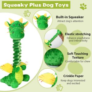 Eneston Large Squeaky Dog Toys, Tug-of-War Puppy Toys with Crinkle Paper, Stuffed Plush Animal Dog Toys to Keep Them Busy, Bonding Time Pet Toys for Small, Medium, Large Dogs