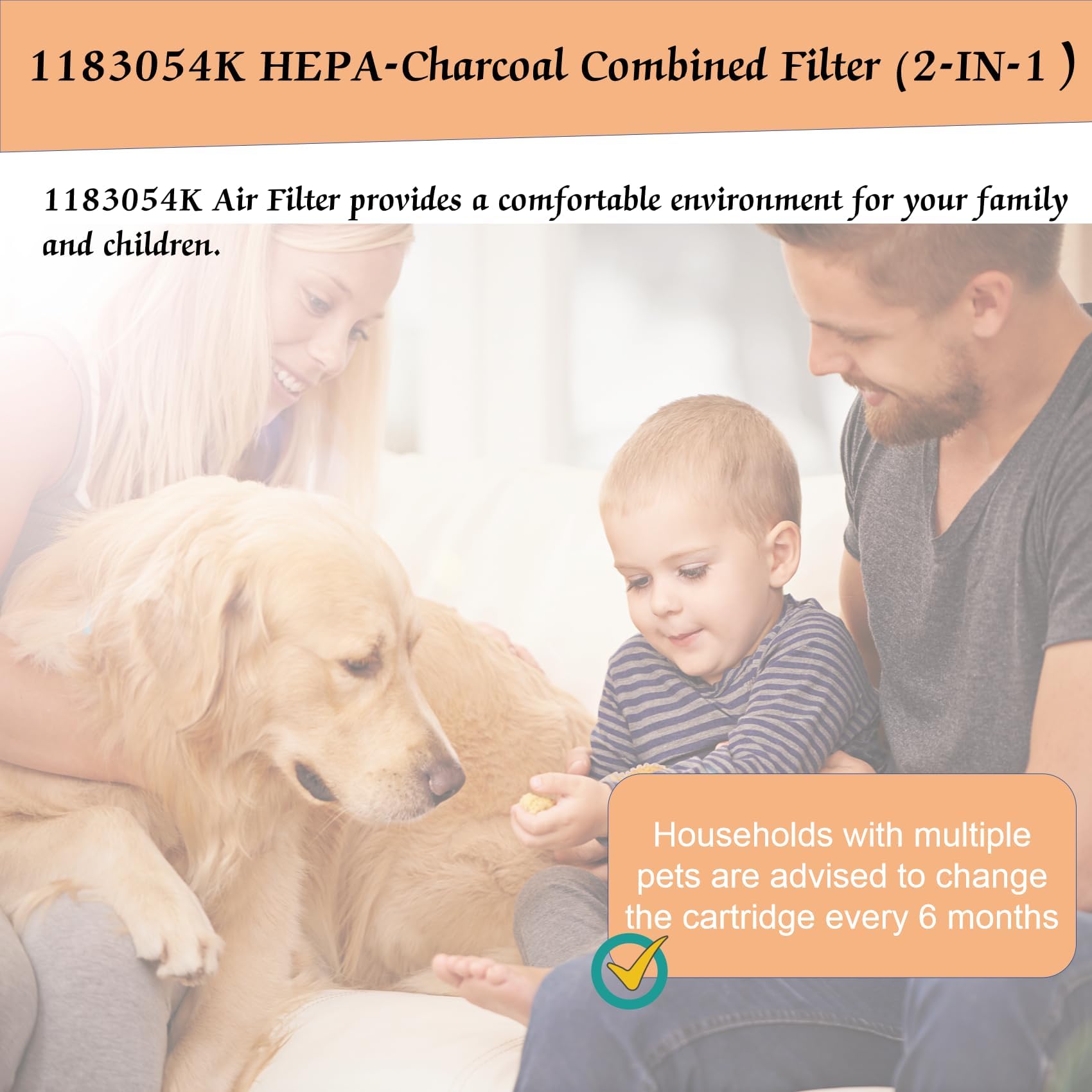 1183054K HEPA Filter & 8171434K Carbon Prefilter Replacement Filter, Compatible with Whirlpool Whispure Filter 510&500, AP51030K, AP45030K, WP1000 etc