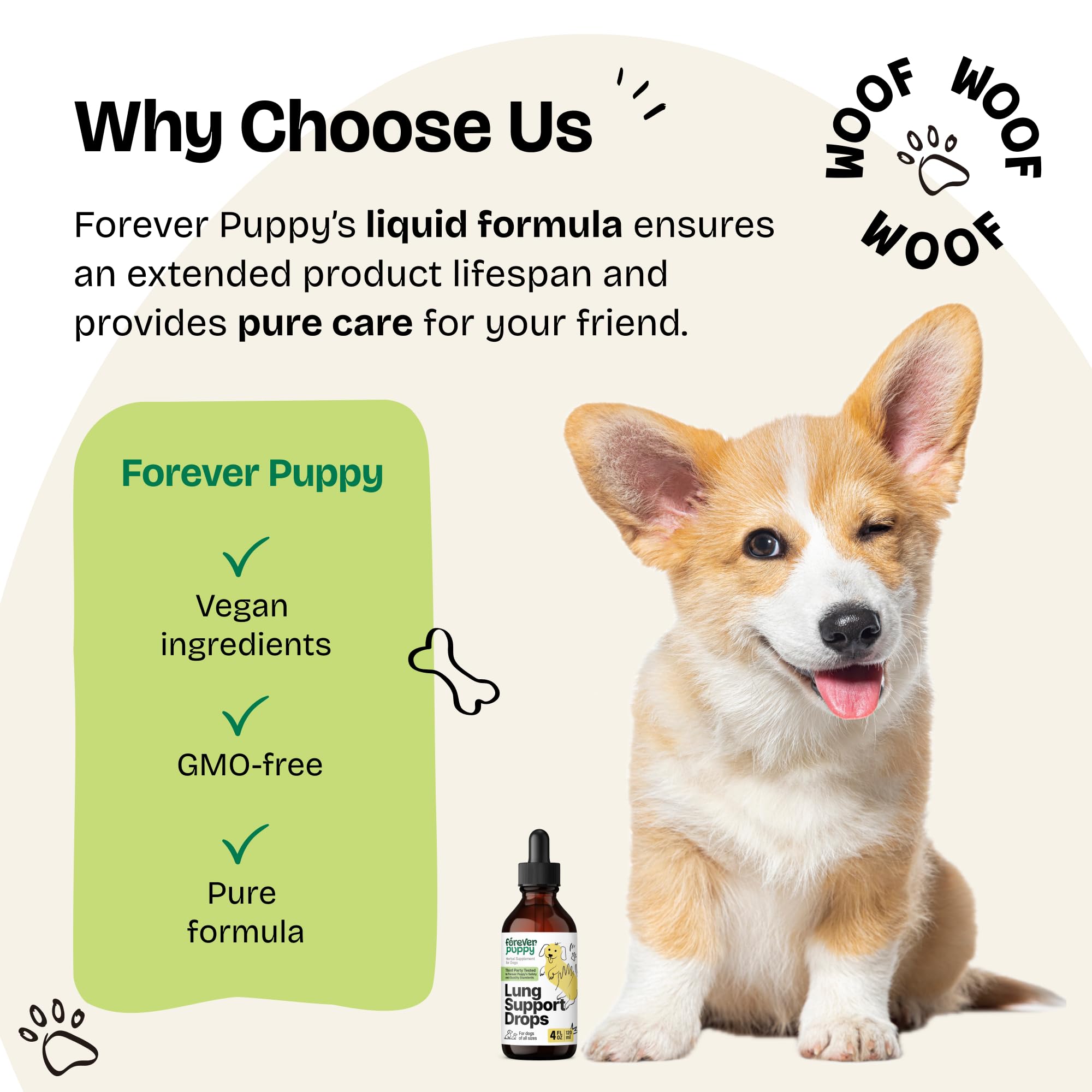 Lung Support Drops for Dogs - Vegan Dog Respiratory Health Supplements - Herbal Respiratory Support for Dogs w/Mullein Leaf and Echinacea Herb - Liquid Dog Vitamins for Pet's Lung Care - 4 oz