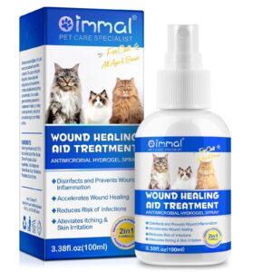 cat wound care spray - wound healing aid treatment for cats helps with skin repair for wounds, cats irritated skin & itchy skin relief | cats supplement | gentle wound care spray - 3.38 fl.oz / 100ml