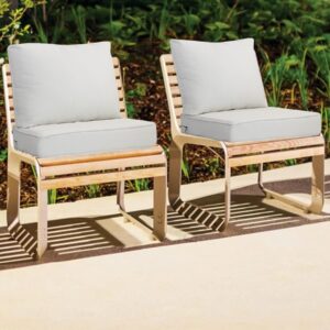 Garden lucky in/Outdoor 23.5x25x5.1 Inch Almond Deep Seat Patio Cushion Set Outdoor Chair Cushions with Fade Resistant and Removable Cover for with Most Patio Furniture and homedepot Furniture 2 Sets