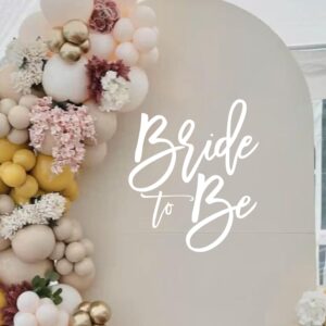 Bride to Be Bridal Shower Party Decal - Bride to Be Sticker for Balloon Arch,Bridal Shower Decal,Engagement Party Decorations (Bride to Be Decal White)