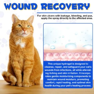 Cat Wound Care Spray - Wound Healing Aid Treatment for Cats Helps with Skin Repair for Wounds, Cats Irritated Skin & Itchy Skin Relief | Cats Supplement | Gentle Wound Care Spray - 3.38 Fl.oz / 100ml