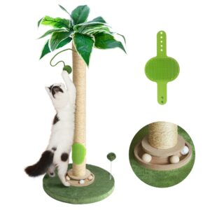 cat scratching post 35'' cat scratcher tall scratching posts for indoor cats with cat toy and interactive ball self groomer for kittens adults cats