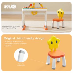 KUB Kids Activity Table Building Blocks Table and Chair Set Kids Play Table Water and Sand Table Learning Play Table for Boys Girls 3 4 5-10 Years Old