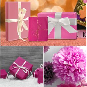 30 Sheets Pink Tissue Paper for Packaging Gift Bags Decoration, Gift Wrap Tissue Paper Bulk Sheets for Weddings Birthday DIY Project Valentine's Day Gift Wrapping Crafts Decor