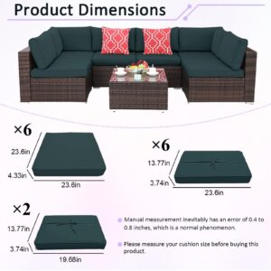 HILUHIDI 14 Piece Outdoor Cushion Covers Replacement, Outdoor Patio Cushion Covers Replacement, Outdoor Furniture Cushions Replacement (Dull Grey, 23.6 * 23.6 * 4.33in)