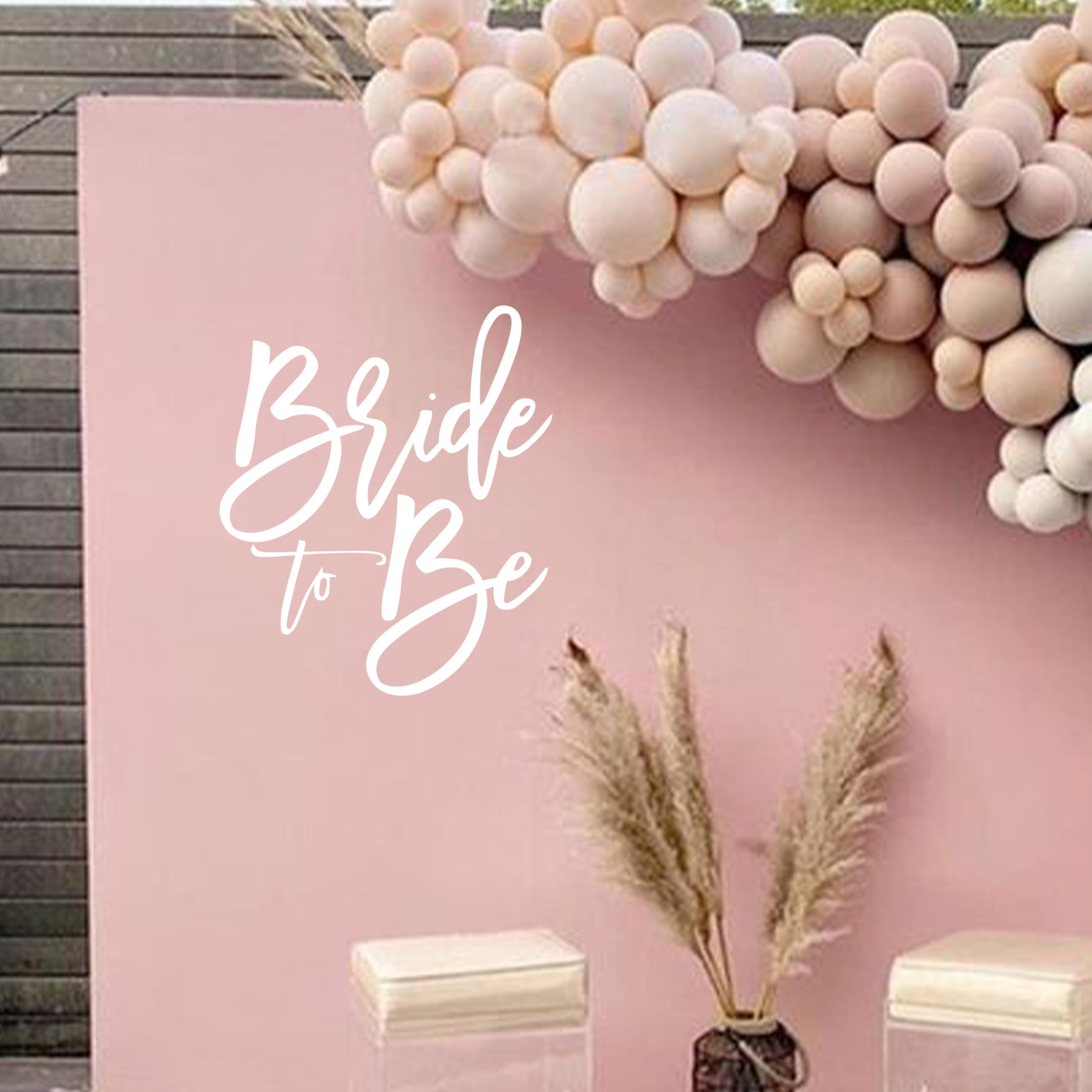 Bride to Be Bridal Shower Party Decal - Bride to Be Sticker for Balloon Arch,Bridal Shower Decal,Engagement Party Decorations (Bride to Be Decal White)