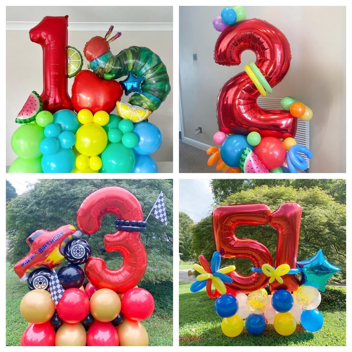 Red 5 Number Balloons,40 Inch 5 Balloons Foil Mylar Helium Big Red 5 Balloon Number for Birthday Party Anniversary Decorations